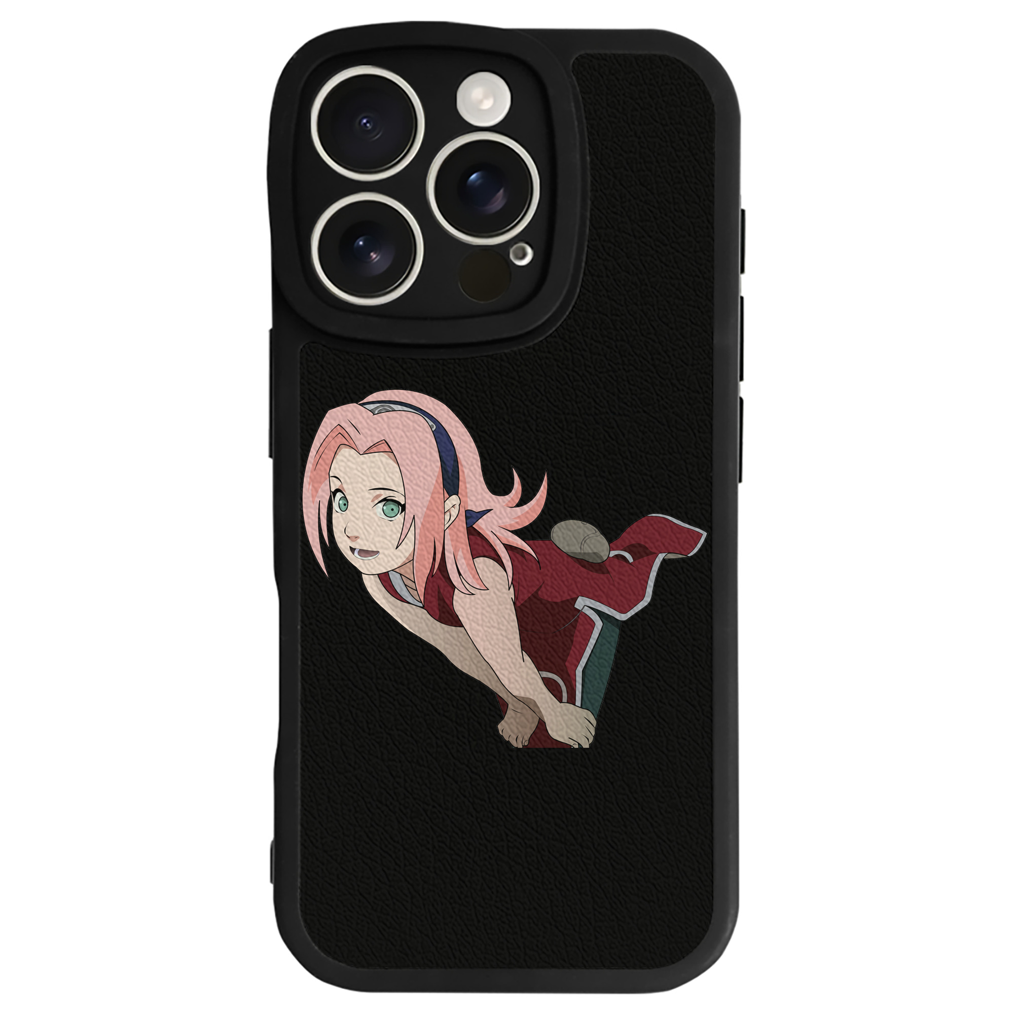 （画像用） NARUTO -ナルト- 春野サクラ Haruno Sakura 【iPhone 16シリーズ対応】シリコンスマホケース（レザー調） 材質：シリコン